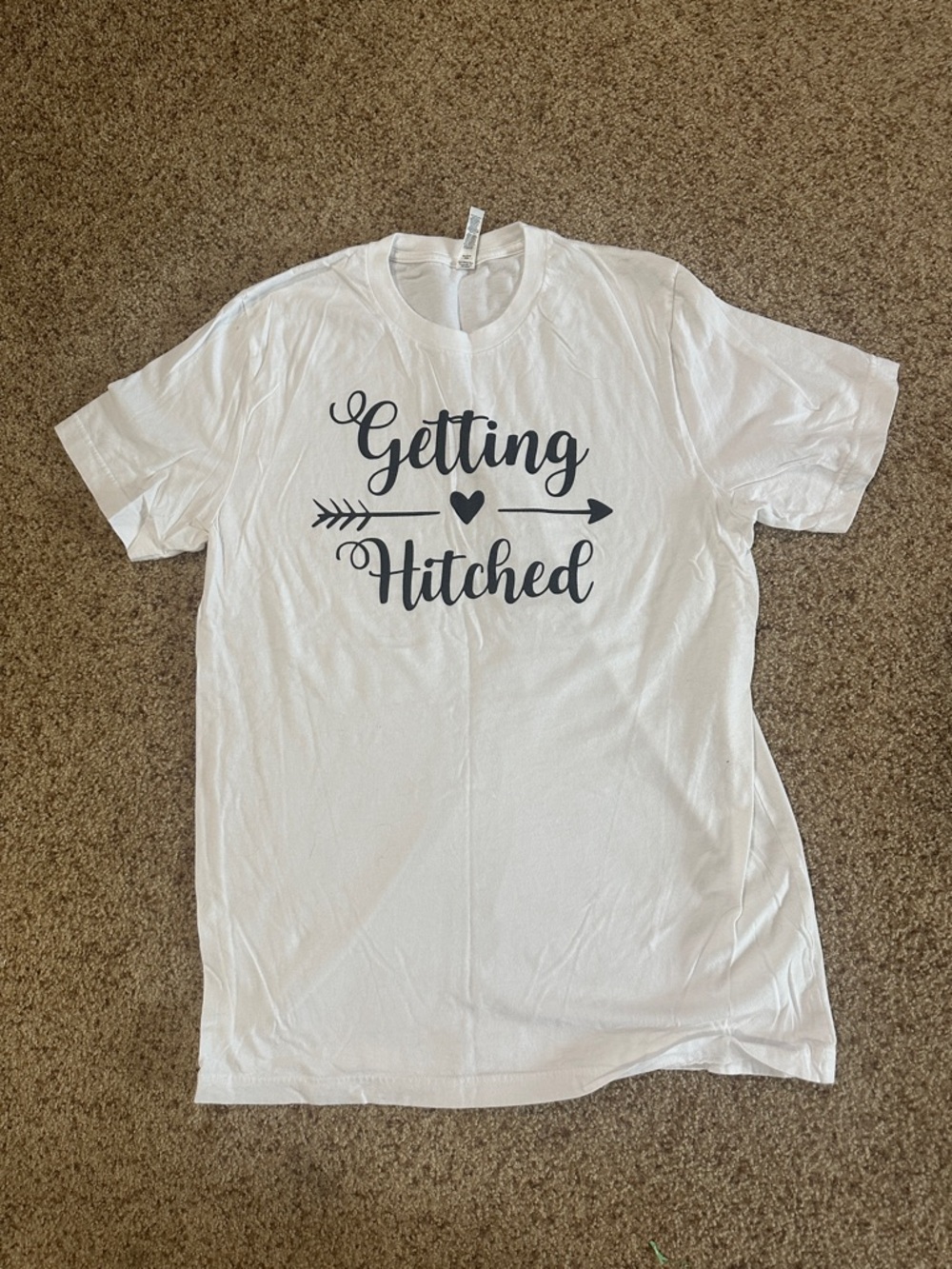 Bella Canvas White "Getting Hitched" Short Sleeve Tee